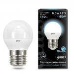 Лампа светодиодная Gauss LED Globe G45 6.5W E27 4100K(105102207)