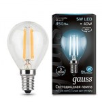 Лампа светодиодная Gauss LED Filament Globe 5W E14 4100K(105801205)