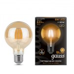 Лампа светодиодная Gauss LED Filament G95 6W E27 2400K(105802006)