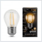 Лампа светодиодная Gauss LED Filament Шар E27 11W 2700K 105802111