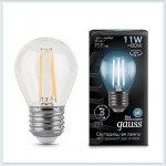 Лампа светодиодная Gauss LED Filament Шар E27 11W 2700K 105802211