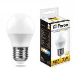 Лампа светодиодная Feron LB-95 G45 7W E27 2700K 25481