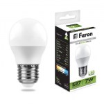 Лампа светодиодная Feron LB-95 G45 7W E27 4000K 25482