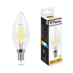 Лампа светодиодная Feron LB-58 филамент свеча C35 5W E14 2700K 25572