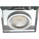 Встраиваемый светильник Ecola MR16 DL1651 GU5.3 Glass хром/прозрачный FC1651EFF